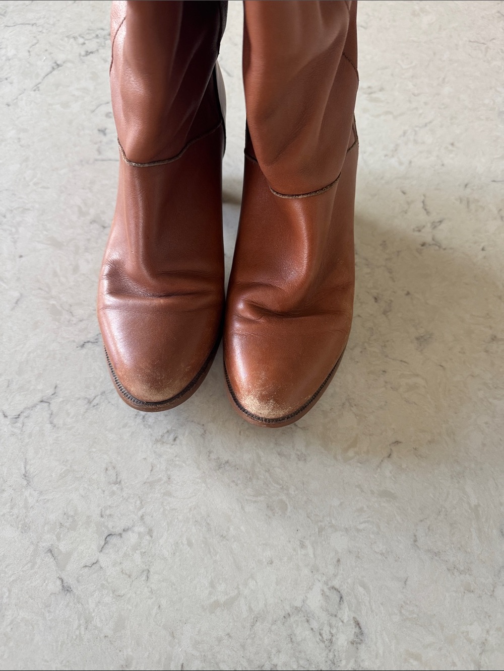 FRYE Vintage 70s Frye Campus Leather Boots - Cognac Brown size 7m - Picture 4 of 6